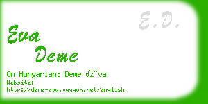 eva deme business card